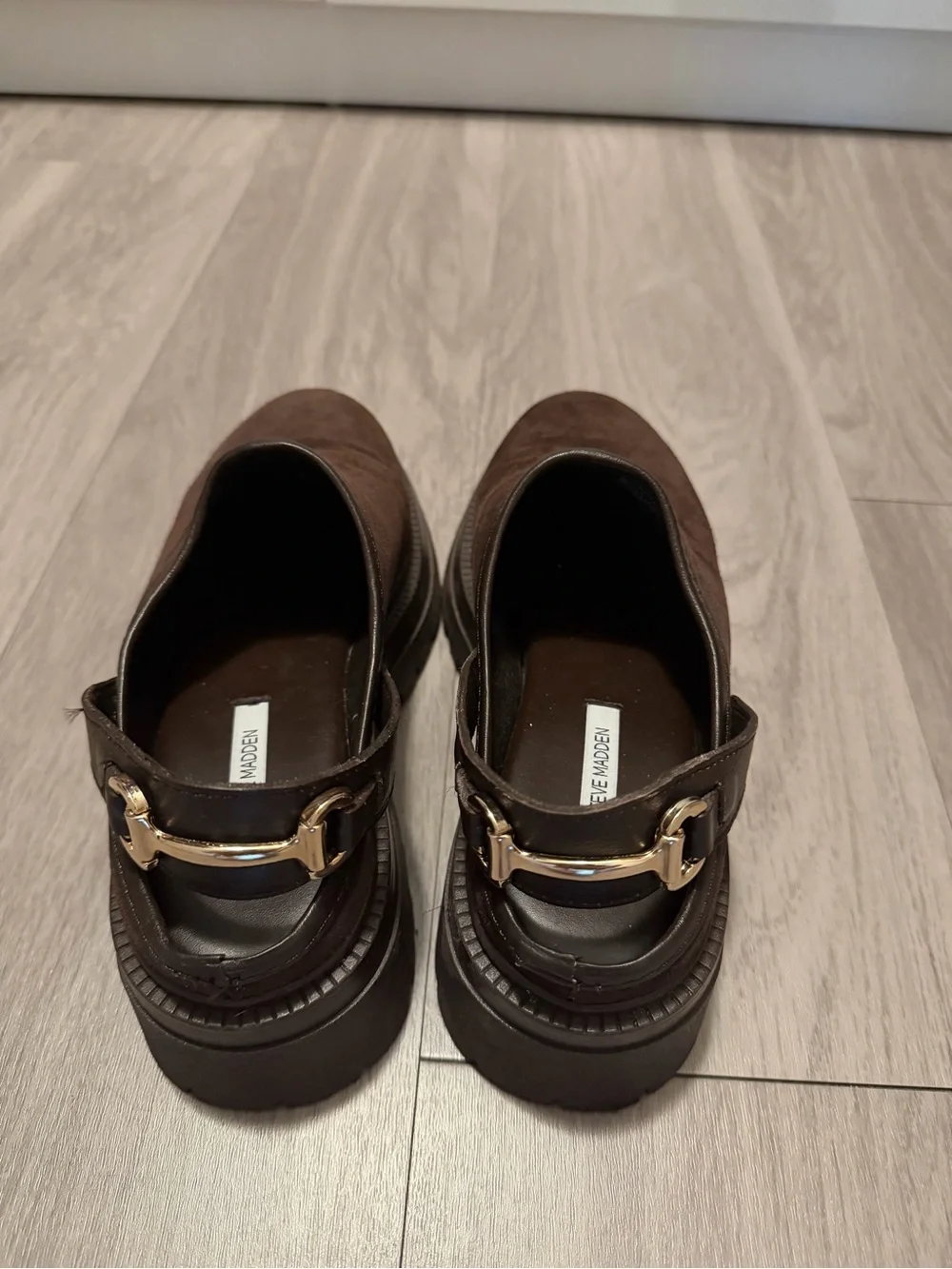 Steve Madden Erba Brown Suede Slingback Platform Clogs - Picture 4 of 6